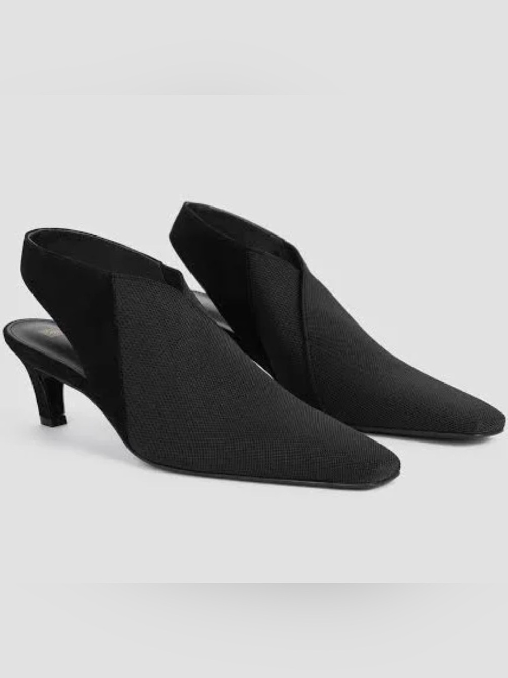 TOTEME - Mid Heel Elastic Slingback Black
